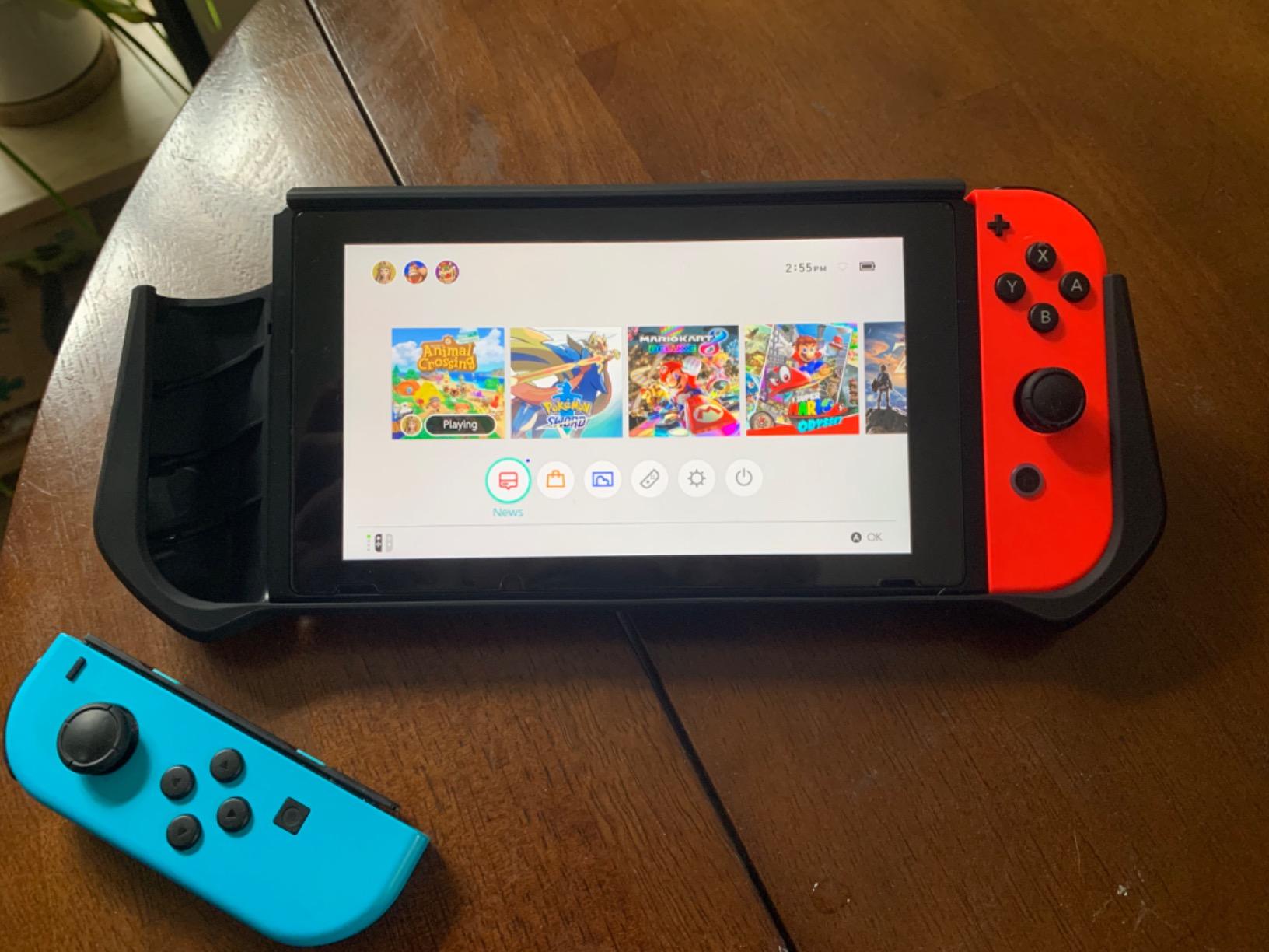 Mumba Dockable Case Compatible for Nintendo Switch (2017 Release), [Blade Series] TPU Grip Protective Cover Case with Ergonomic Design and Comfort Grip,Original Switch Case Accessories (Black) customer photo 2