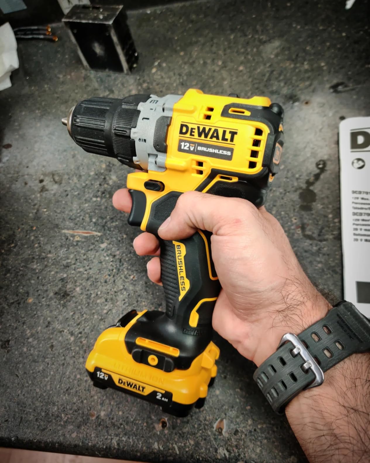 DEWALT xtreme 12V MAX* Cordless Drill/Driver Kit, 3/8-Inch (DCD701F2), Special Feature Variable Speed customer photo 1