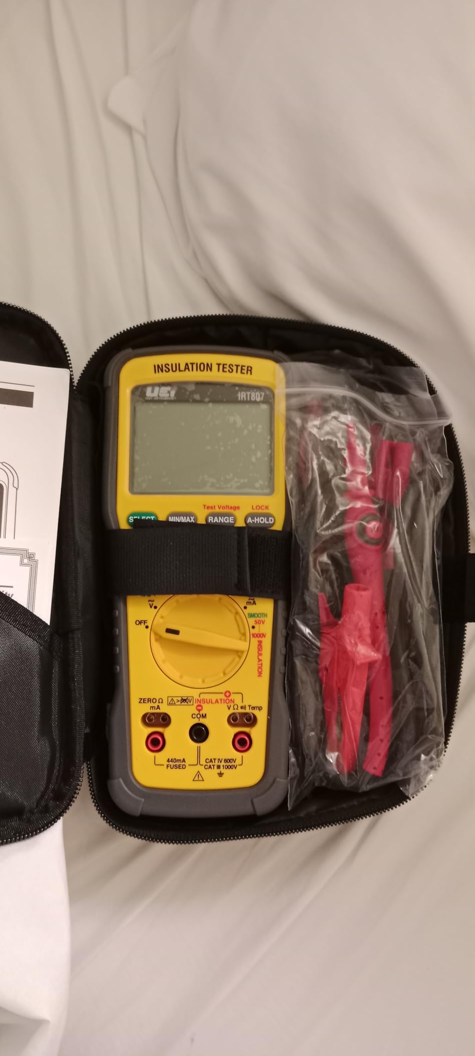 UEi IRT807 Insulation Resistance Tester 1000V AC/DC, Advanced Megohmmeter Measures Insulation Resistance Up to 2GOhm, Voltage Testing Up to 1000V customer photo 1