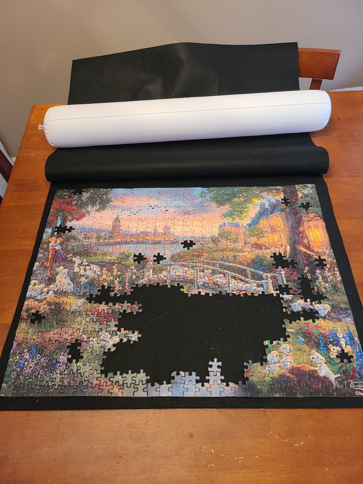 Lavievert Jigsaw Puzzle Mat Roll Up, Portable Puzzle Board Puzzle Storage Puzzle Saver, Environmental Friendly Material, Store Jigsaw Puzzles Up to 1500 Pieces customer photo 2