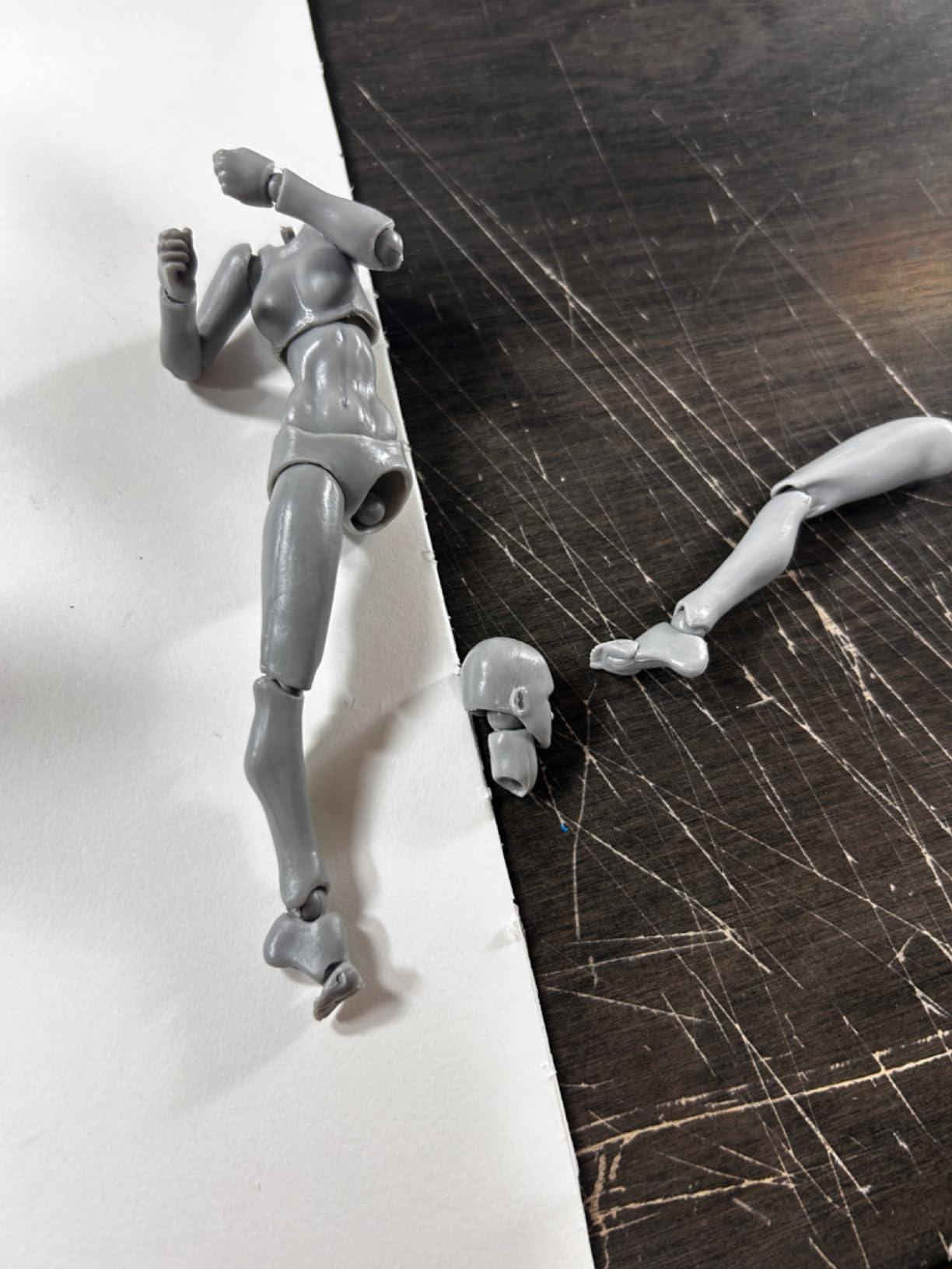Artists Manikin Art Mannequin Figures Supplies Drawing Tools, Small Drawing Figure Model for Sketching, Painting, Action Figures Male+Female Set (Grey) customer photo 2