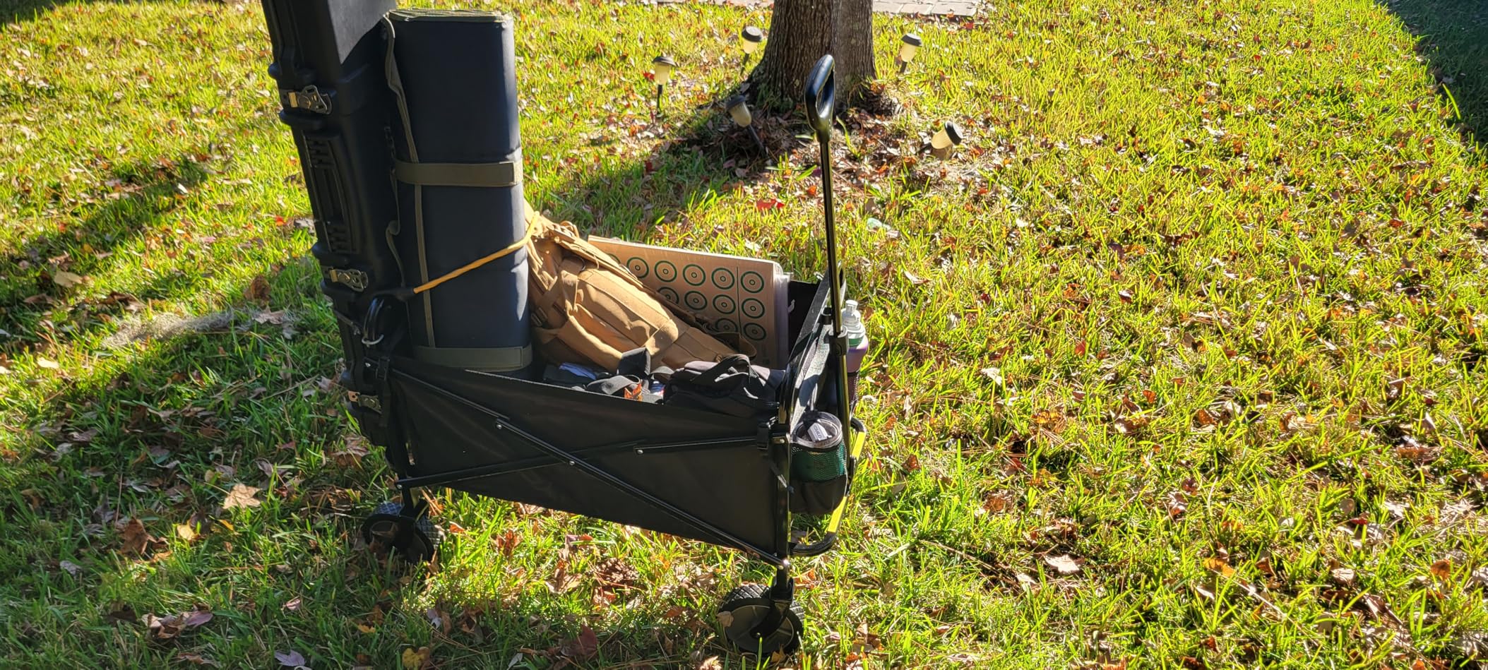 Amazon Basics Collapsible Heavy Duty Utility Wagon for Outdoor Sports, Camping, Garden, and Shopping, 265 Pounds Capacity, Black customer photo 1