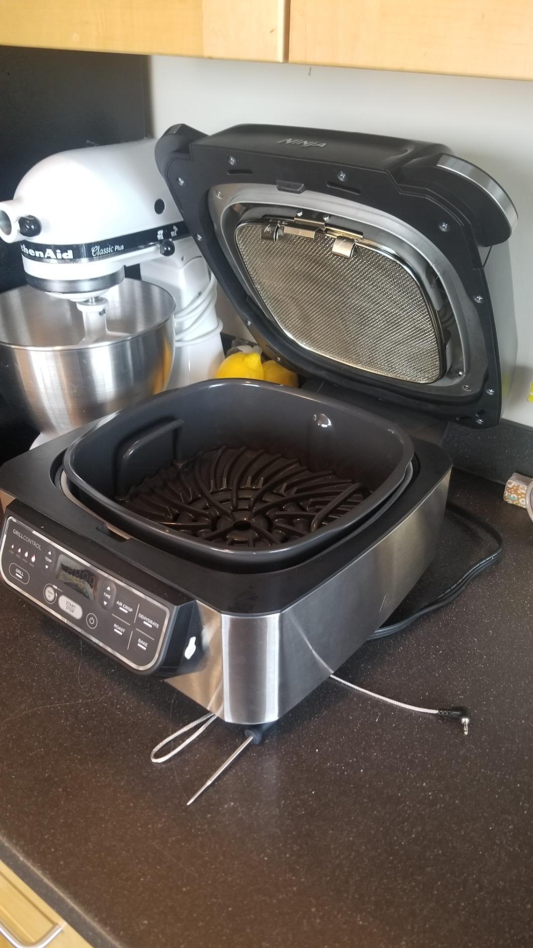 Ninja Foodi Pro 5-in-1 Indoor Integrated Smart Probe, 4-Quart Air Fryer, Roast, Bake, Dehydrate, Cyclonic Grilling Technology, 4 Steaks Capacity, Stainless Finish customer photo 2