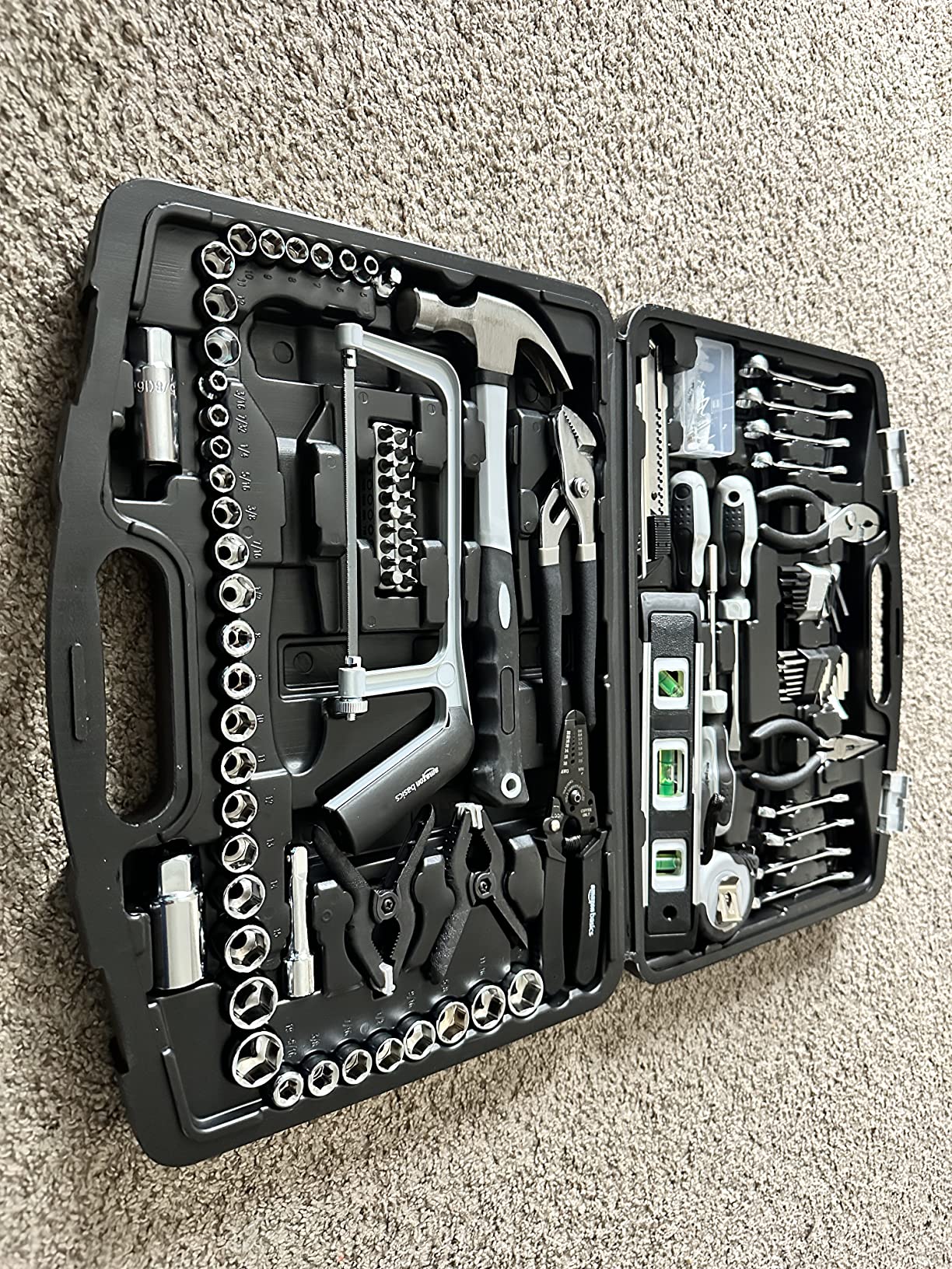 Amazon Basics 65-Piece General Household Home Repair and Mechanic's Hand Tool Kit Set, Black customer photo 2