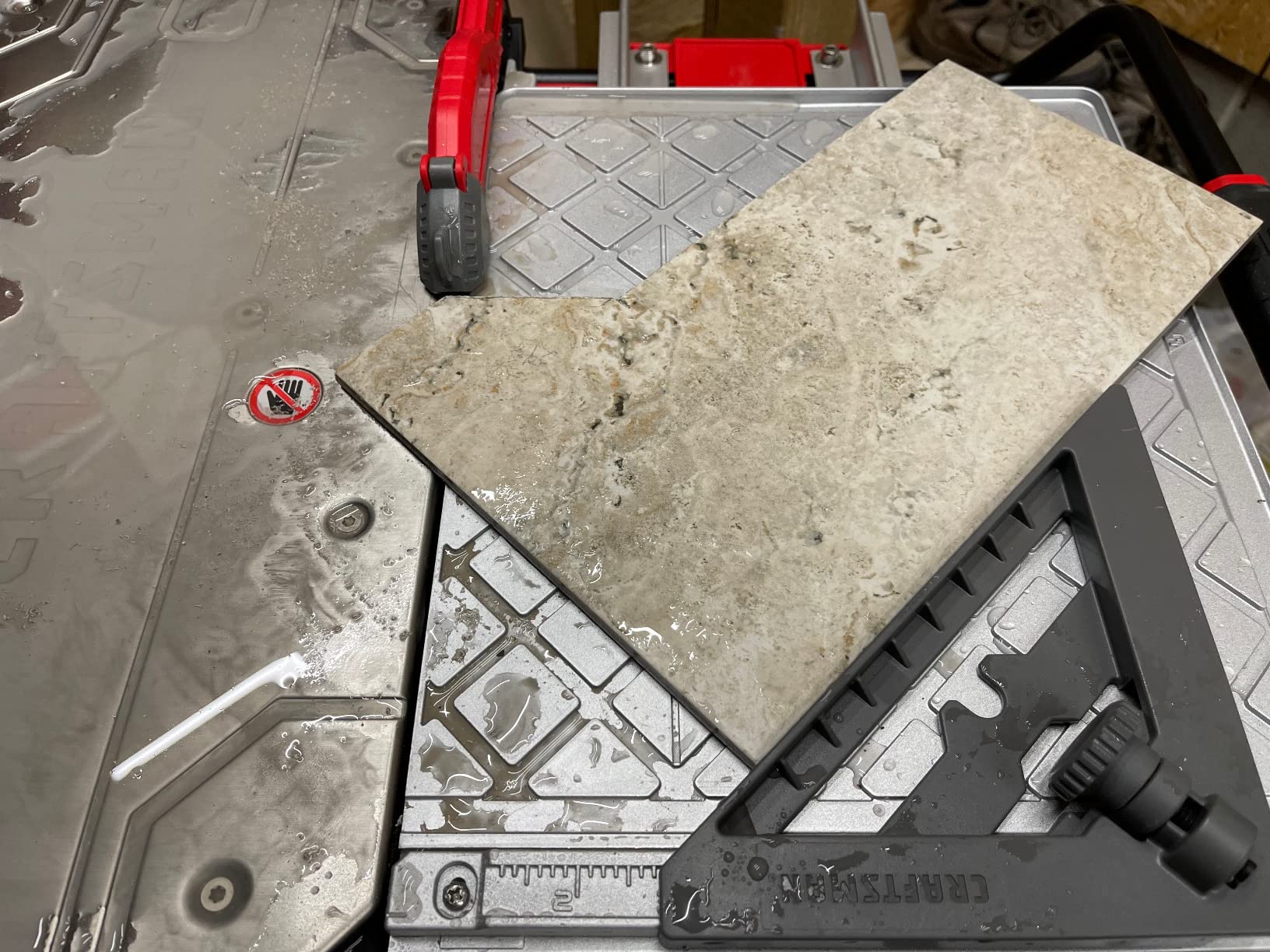 CRAFTSMAN V20 Tile Cutter, Wet Tile Saw, Compact Sliding Cart, 7 inch, Cordless, Battery and Charger (CMCS4000M1) customer photo 1