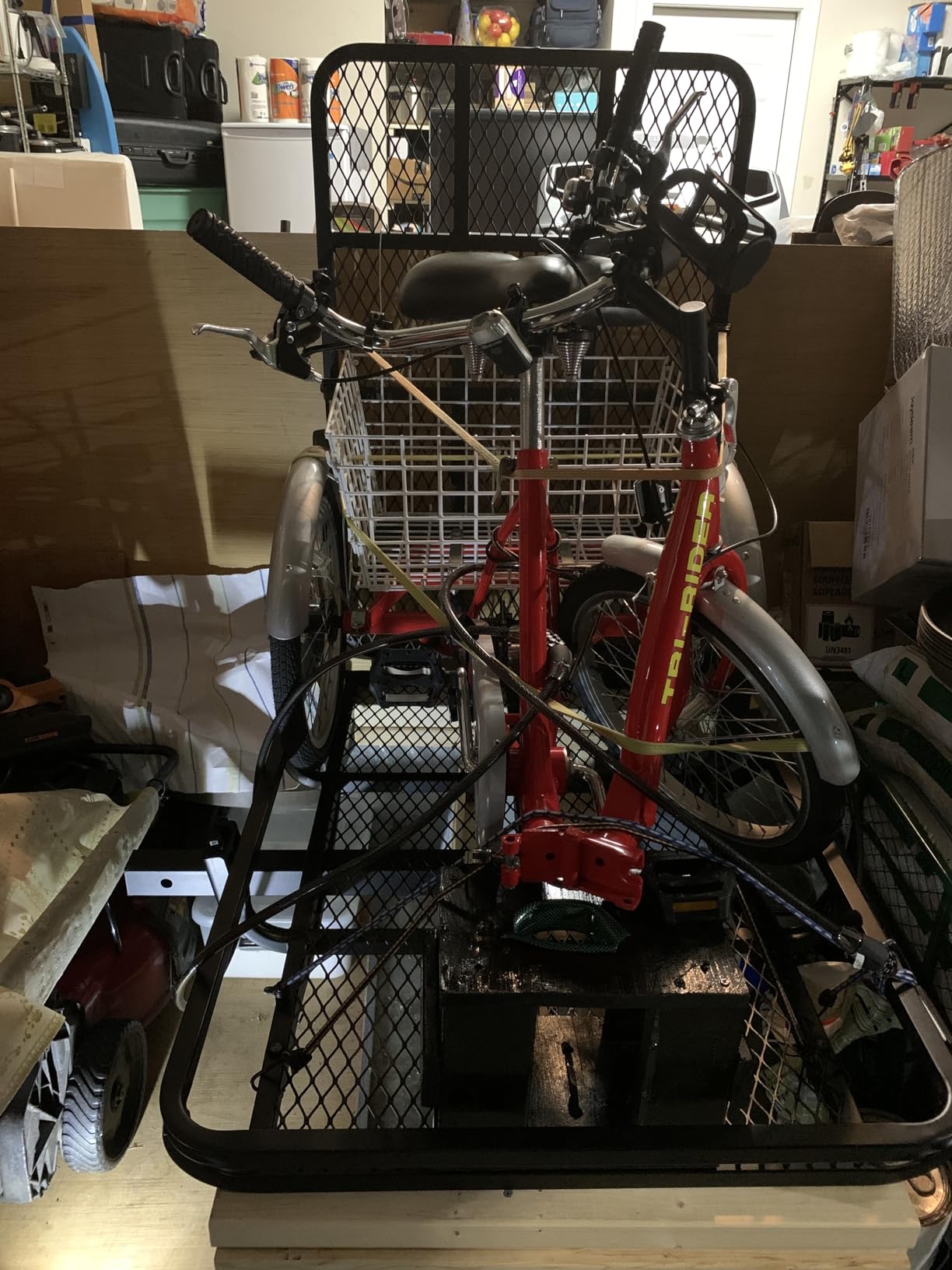 ECOTRIC Hitch Mount Wheelchair Carrier with Mobility Ramp for Wheelchair Scooter Lawn Mower Snow Blower Hauler 500lb Capacity Basket-Style, 73lbs Weight customer photo 2