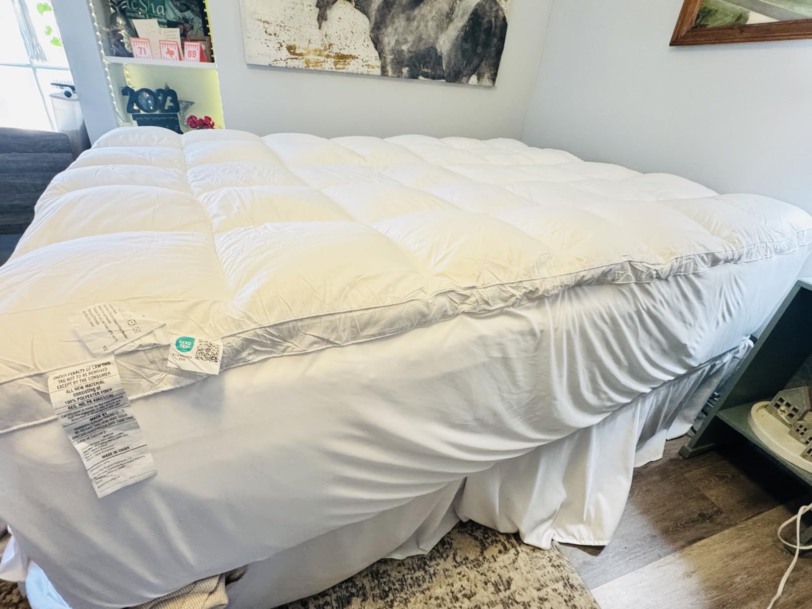 COONP Queen Mattress Topper, Extra Thick Pillowtop, Cooling and Plush Mattress Pad Cover Cotton Top Bed Topper Protector with 8-21 Inch Deep Pocket customer photo 1
