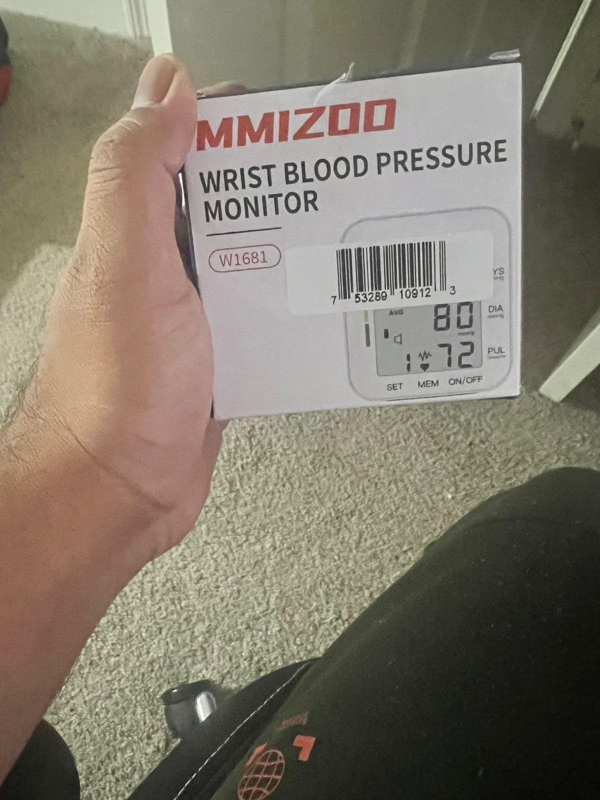 MMIZOO Wrist Blood Pressure Monitor Large LCD Display BP Machine Adjustable Cuff 5.31-7.68 inch Automatic 99x2 Sets Memory with Carrying Case for Home Use (W1681) customer photo 1