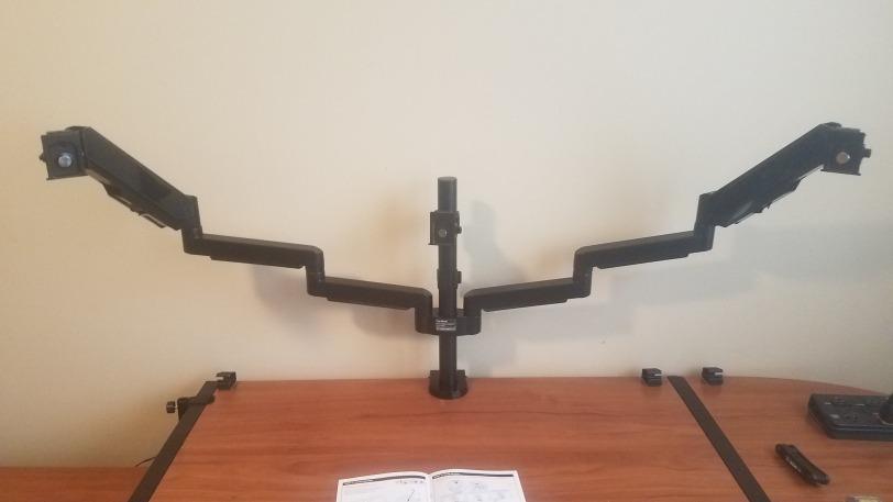 MOUNT PRO Triple Monitor Mount for 13-27 inch Screens, 3 Monitor Desk Mount, Height Adjustable Triple Display Stand, Full Motion Three Computer Arm Hold up to 17.6lbs Each, VESA 75x75, 100x100 customer photo 1