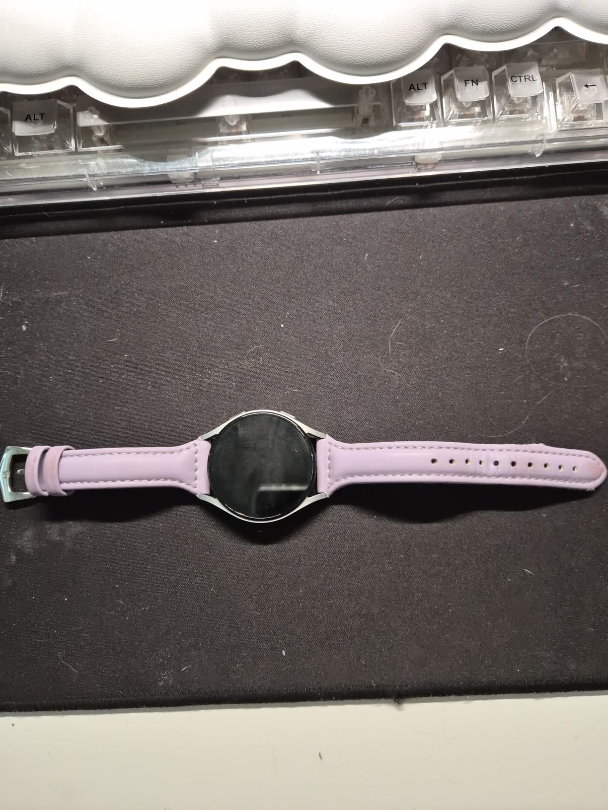 JOYOZY Leather Band Compatible with Samsung Galaxy Watch 6/7/FE/5/4 40mm 44mm,Active(40mm)/2(40mm)(44mm),Stylish Slim Wristband Strap for Galaxy Watch 42mm/Samsung Watch 6/4 Classic/Watch 5 Pro 45mm customer photo 1