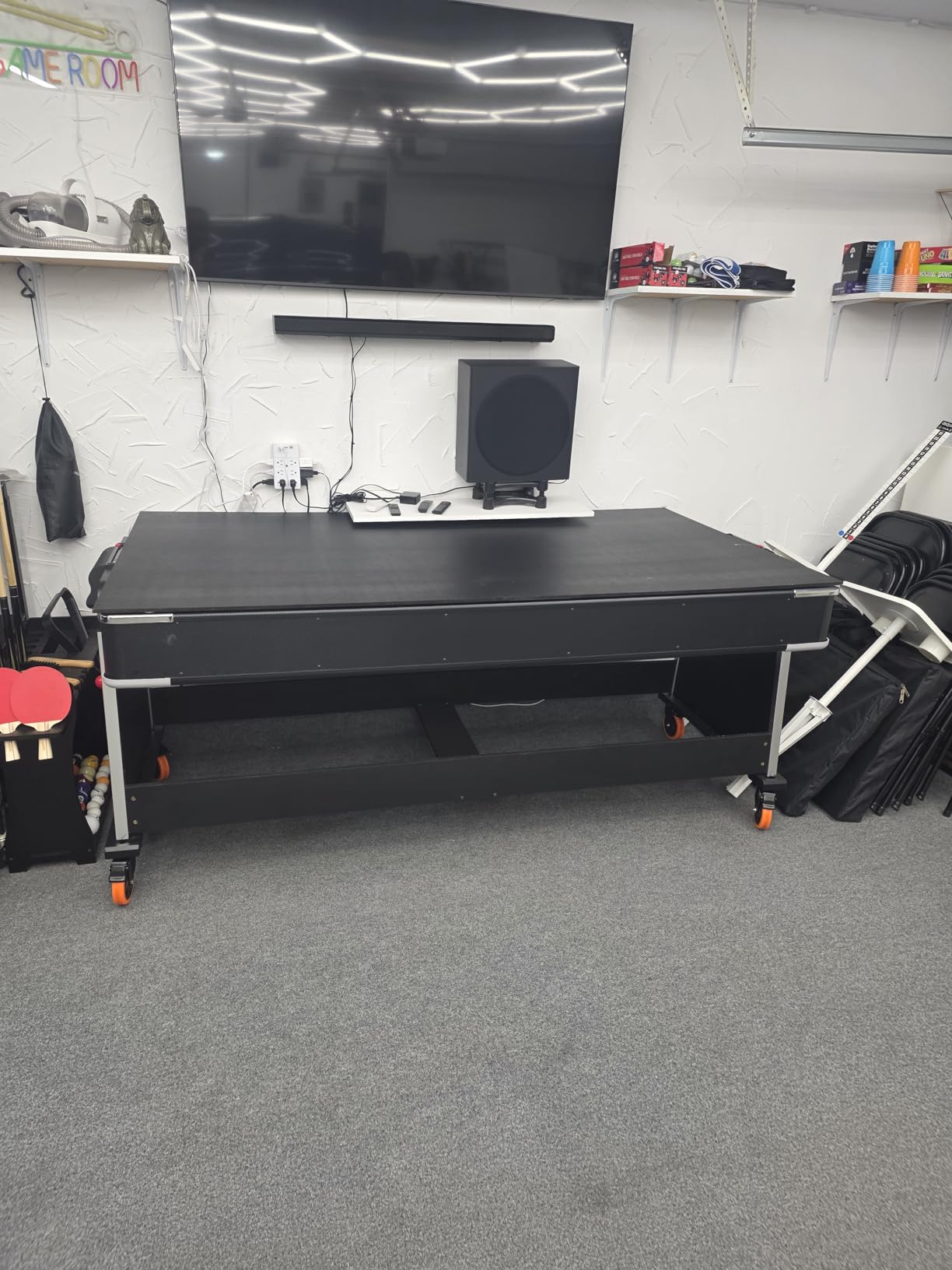 RACK Triad 7-Foot 3-in-1 Multi-Game Swivel Billiard/Pool Table - Pool, Table Tennis & Air Hockey Combo Game Table for Adults & Kids, Home Game Rooms customer photo 2