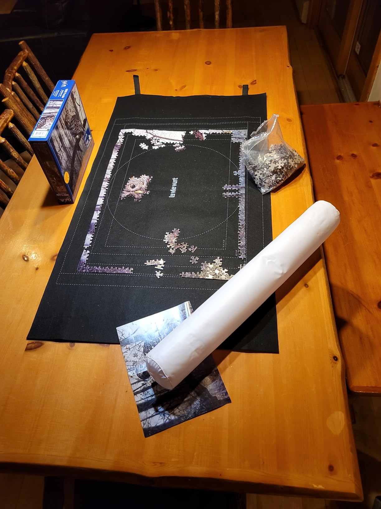Lavievert 1500 Piece Jigsaw Puzzle Mat Roll Up with Unique Auxiliary Line Design, Portable Puzzle Board for Adults, Non-Slip Puzzle Keeper Storage Saver for Up to 1500 Piece Puzzles customer photo 1