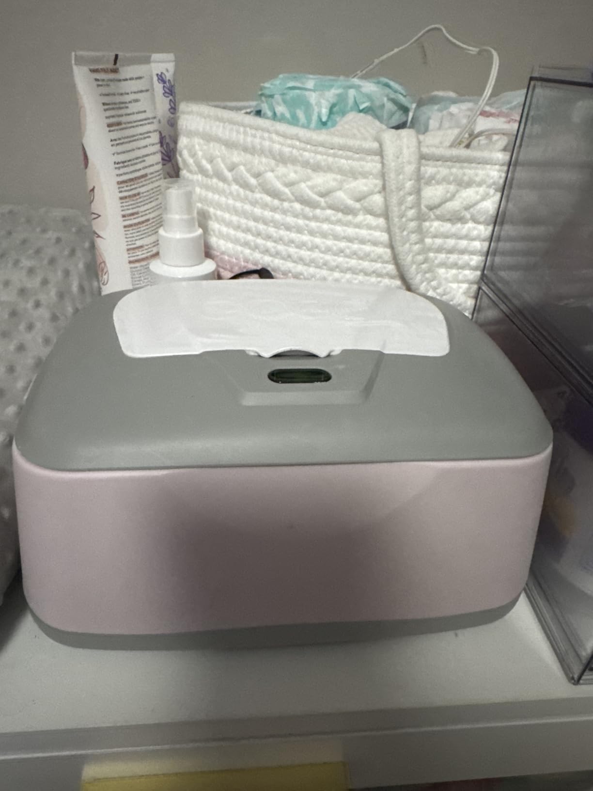 Baby Wet Wipes Warmer & Dispenser, Holder and Case - Purple with Easy Press On/Off Switch customer photo 1