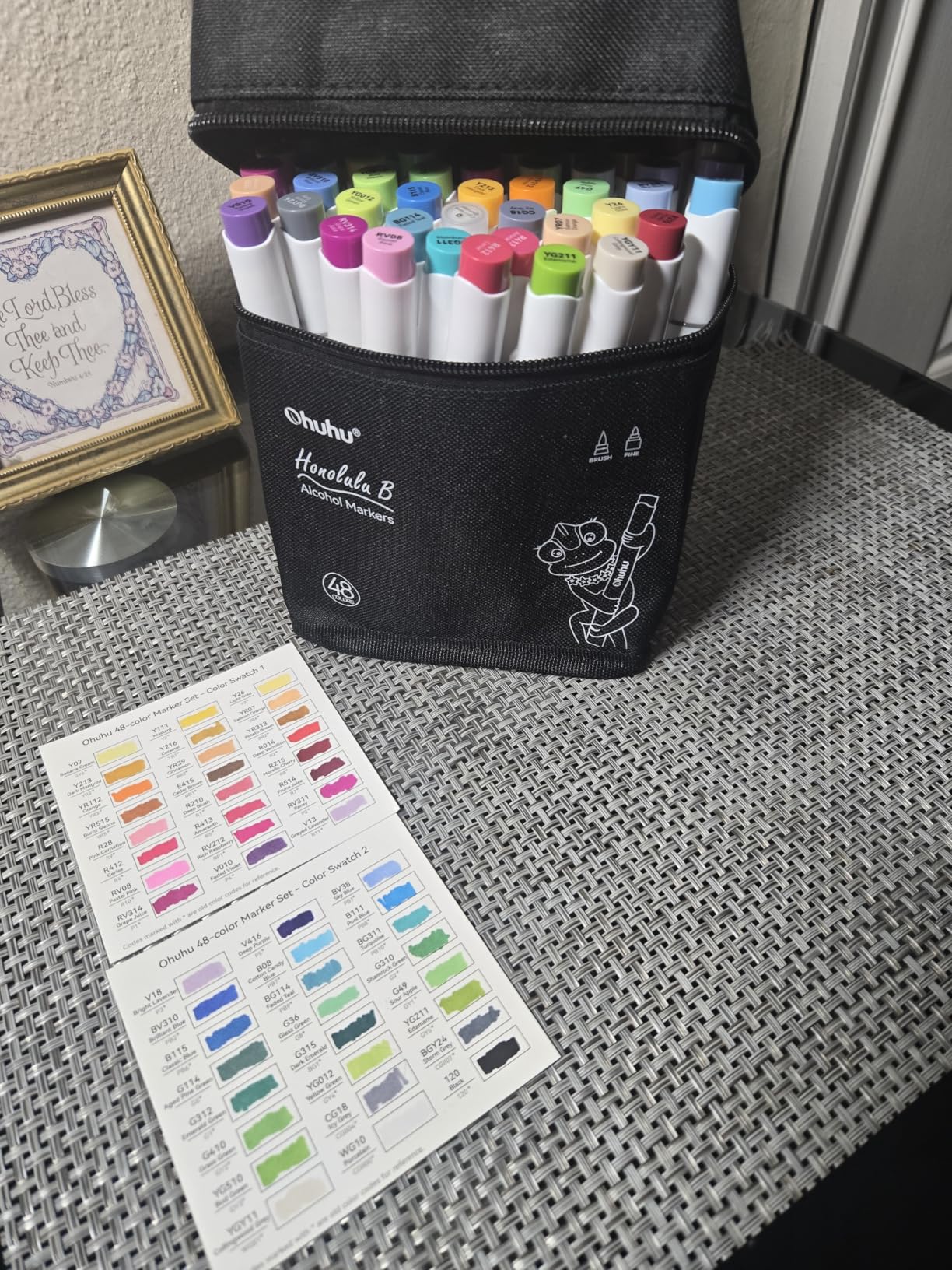Ohuhu Alcohol Markers Brush and Fine Tip - 48-Color Alcohol-based Art Sketch Marker Set for Artist Adults Coloring Illustration - Brush and Fine Dual Tips- Honolulu B - Refillable - AP Certificated customer photo 2