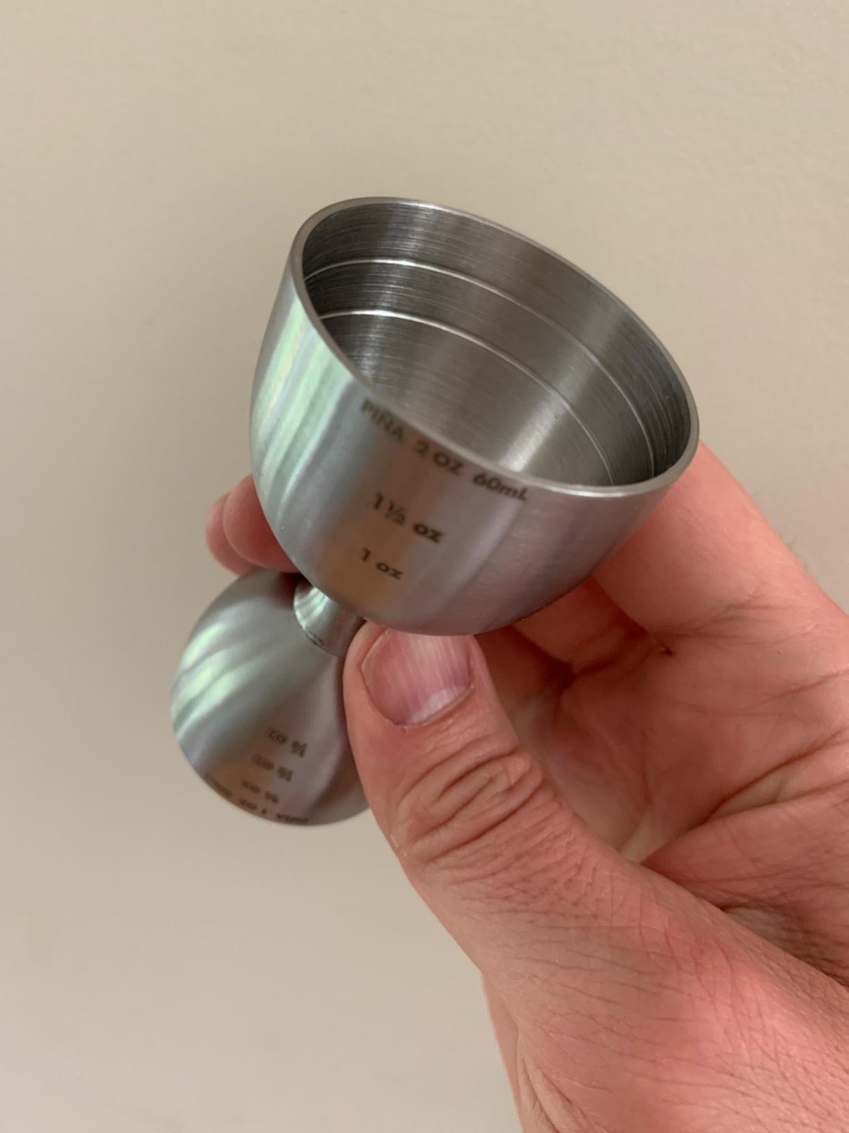 Piña Barware Stainless Steel Commercial 2oz. / 1oz. Bell Style Measuring Jigger Bar Tool - Mirror Polished Finish customer photo 2