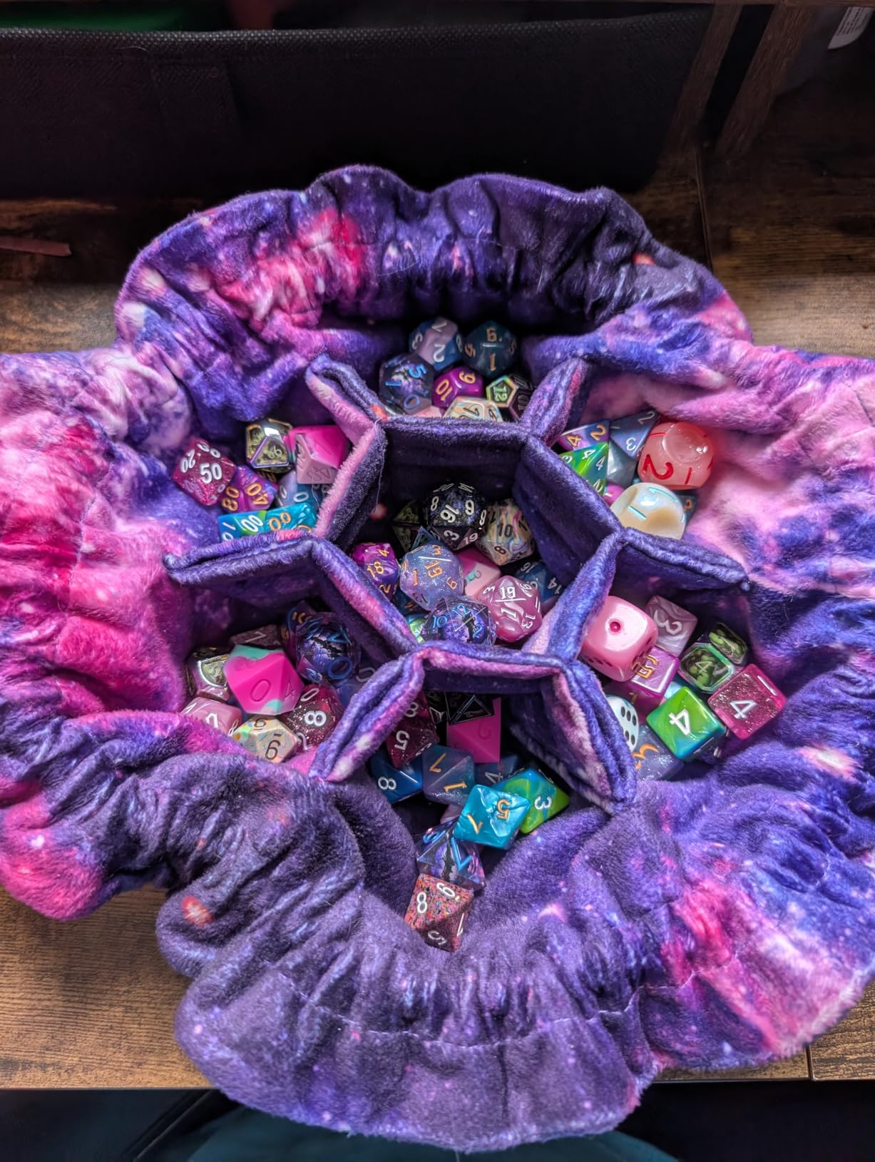 CardKingPro Immense Dice Bags with Pockets - Pink - Capacity 150+ Dice - Great Organizer for Dice Hoarders, Perfect for Dungeons and Dragons [Patented Design] customer photo 2