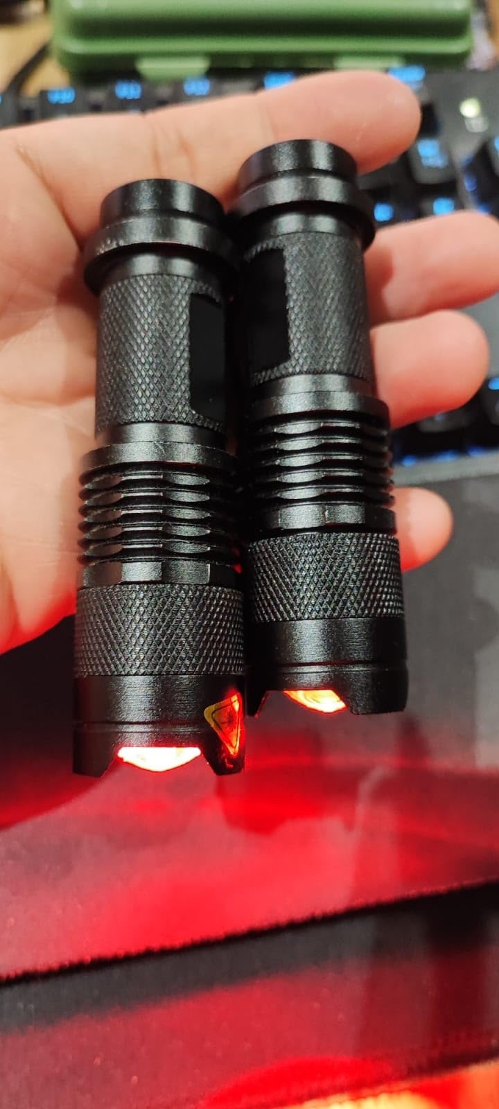 2 Pack Red Light Flashlight Red LDE Red Flashlight Night Vision Torch for Astronomy, Night Observation and Outdoor Activities(2 PCS) customer photo 1