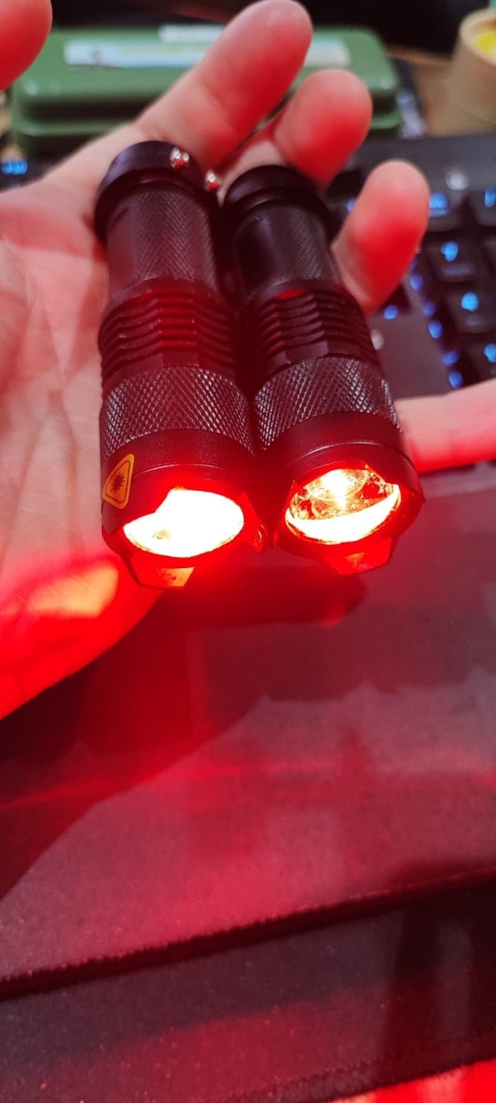 2 Pack Red Light Flashlight Red LDE Red Flashlight Night Vision Torch for Astronomy, Night Observation and Outdoor Activities(2 PCS) customer photo 2