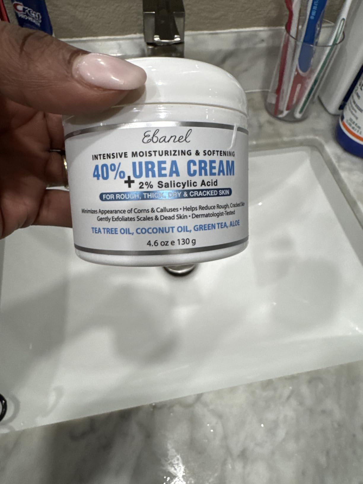 Ebanel Urea Cream 40% plus Salicylic Acid 2%, Foot Cream for Dry Cracked Heels Feet Knees Elbows Hands, Foot Dead Skin Cuticle Callus Remover Toenail Softener, Keratolytic Skin Barrier Repair customer photo 1
