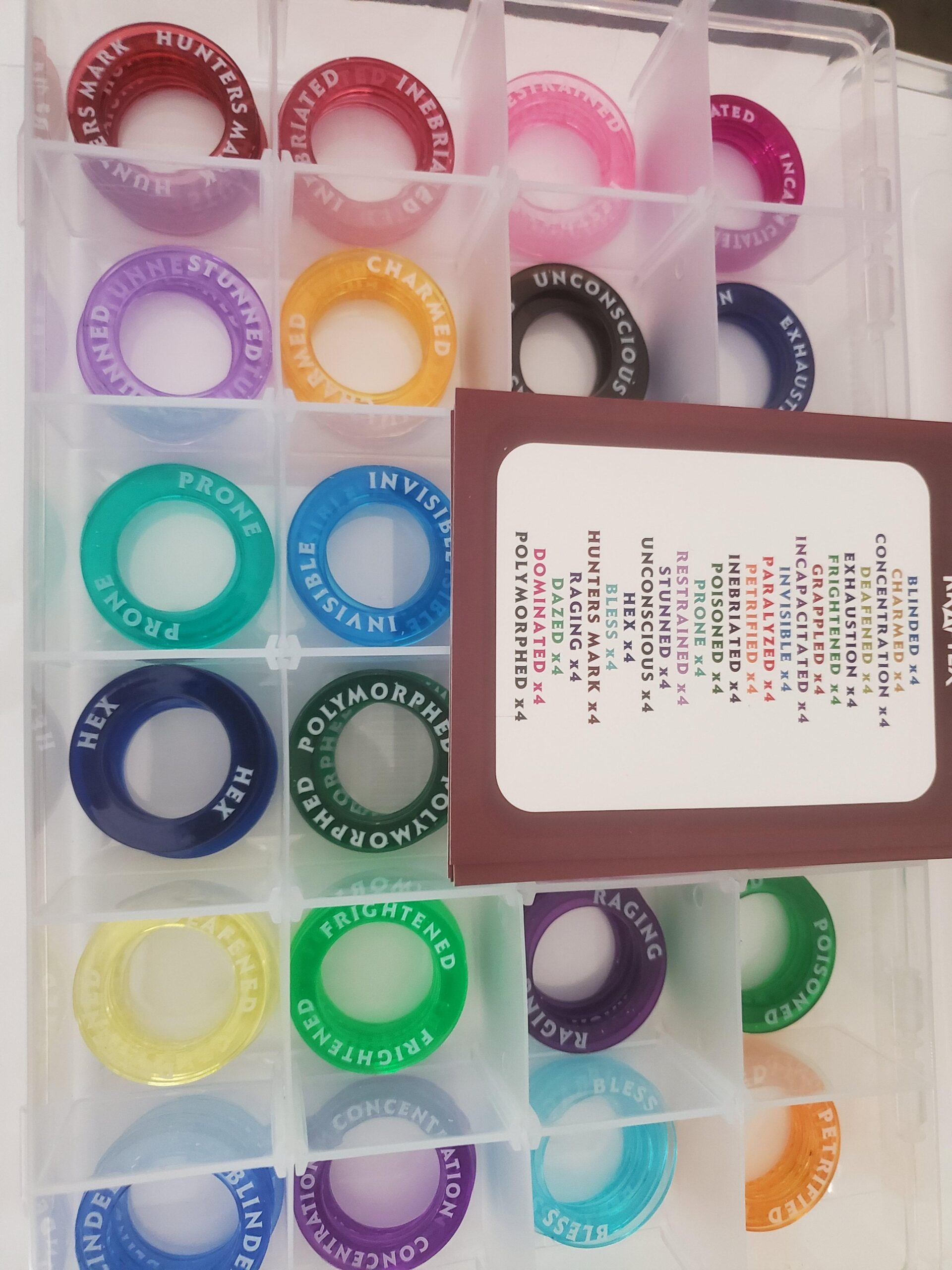 Kraftex DND Condition Rings [96pcs]: Accessories for Dungeon Masters to Track Spell Effects. Condition Markers D&D Accessories use as DND Tokens, Ring Status Markers or DM Tools. customer photo 2