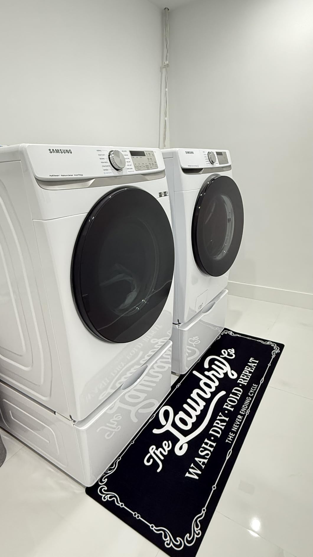 27-Inch Washer Dryer Pedestal Stand w/ Pull Out Laundry Storage Drawer, Stainless Steel, WE402NP/A3, Platinum customer photo 1