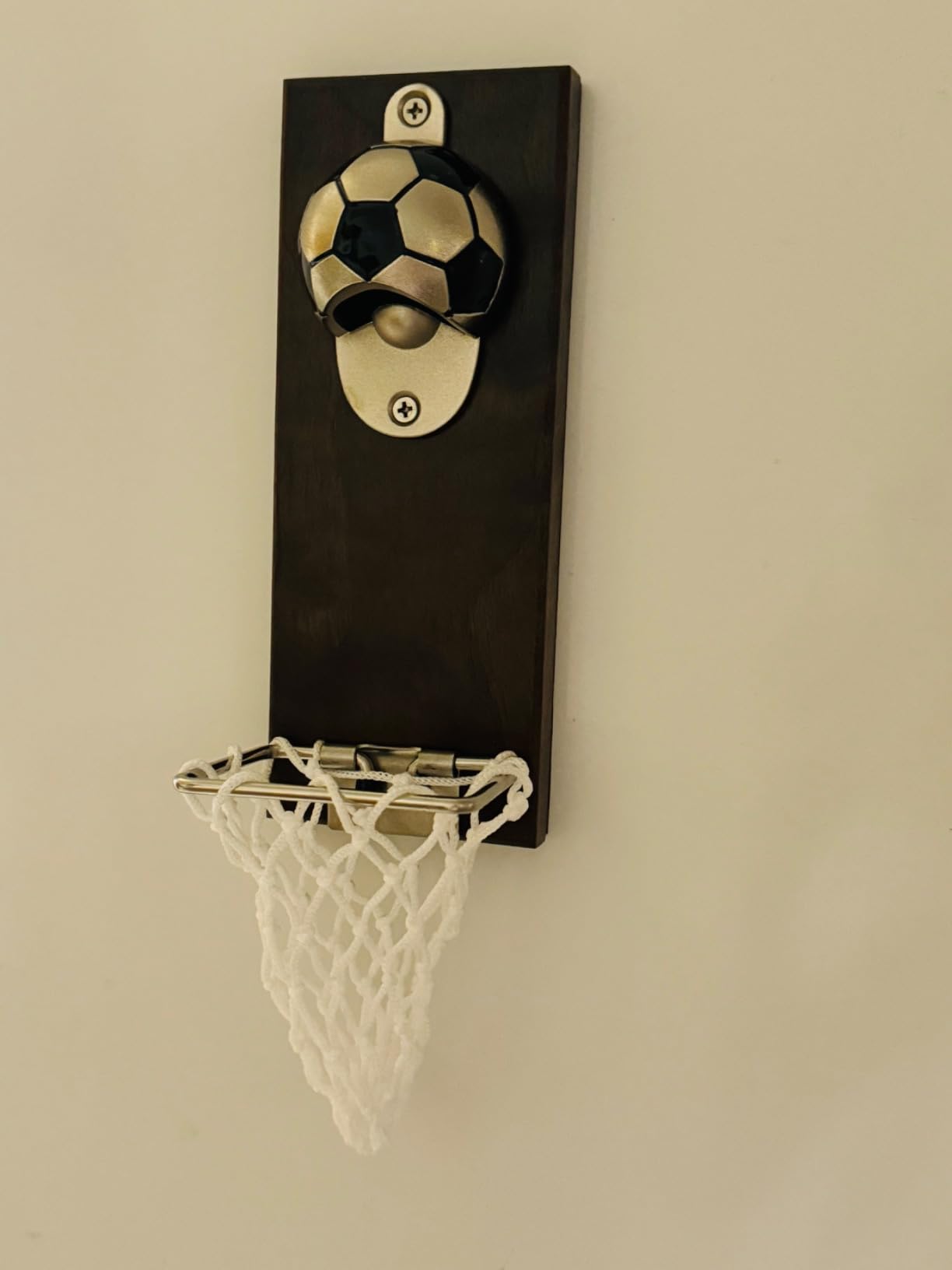 Magnetic Basketball Bottle Opener, Wooden Wall Mounted Opener with Cap Collector Catcher, Ideal Gift for Basketball and Beer Lovers, Use as Kitchen-Yard-Bar Decoration customer photo 1