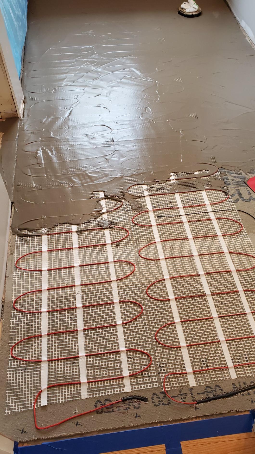 Premium Heated Floor System - 40 Sqft, 4 Amps, 480 Watts, 120V Underfloor Electric Heating System, Heated Floor Mat, Radiant Heaters with WiFi LED App Thermostat, Alarm, Multi-Meter & Accessories customer photo 1