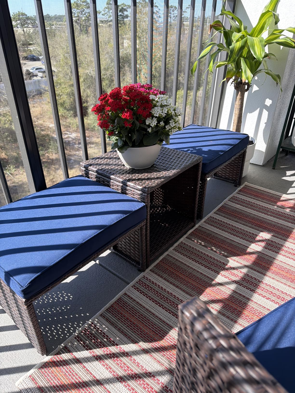 OC Orange-Casual 5 Piece Patio Furniture Set, Wicker Outdoor Conversation Chair and Ottoman Set with Coffee Table customer photo 1