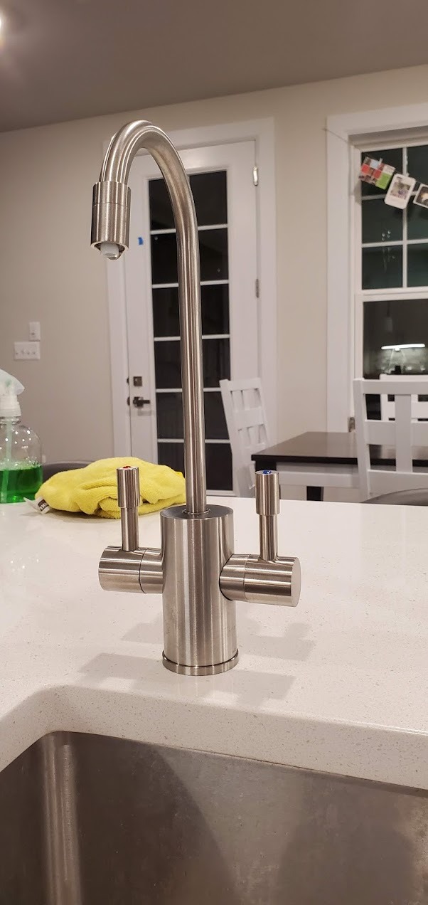 Ready Hot 41-RH-300-F560-BN Instant Hot Water Dispenser System, 2.5 Quarts, Digital Display Dual Lever Hot and Cold Water Faucet Brushed Nickel customer photo 1