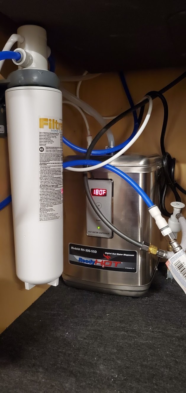 Ready Hot 41-RH-300-F560-BN Instant Hot Water Dispenser System, 2.5 Quarts, Digital Display Dual Lever Hot and Cold Water Faucet Brushed Nickel customer photo 2