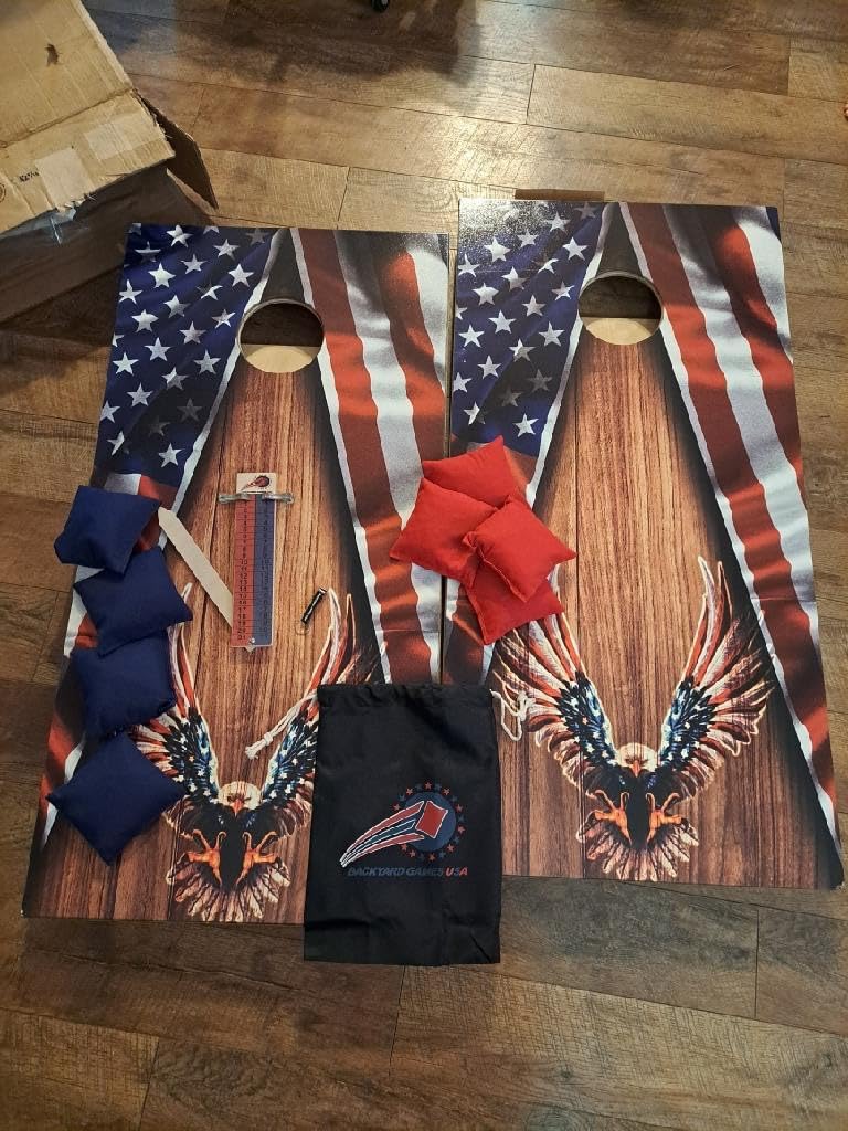 CornholeGamesUSA Pro Cornhole Boards Set | Made in USA | 3/4 Baltic Birch | No Bounce | Triple Thick Legs | Tournament 2x4 Regulation Set customer photo 1