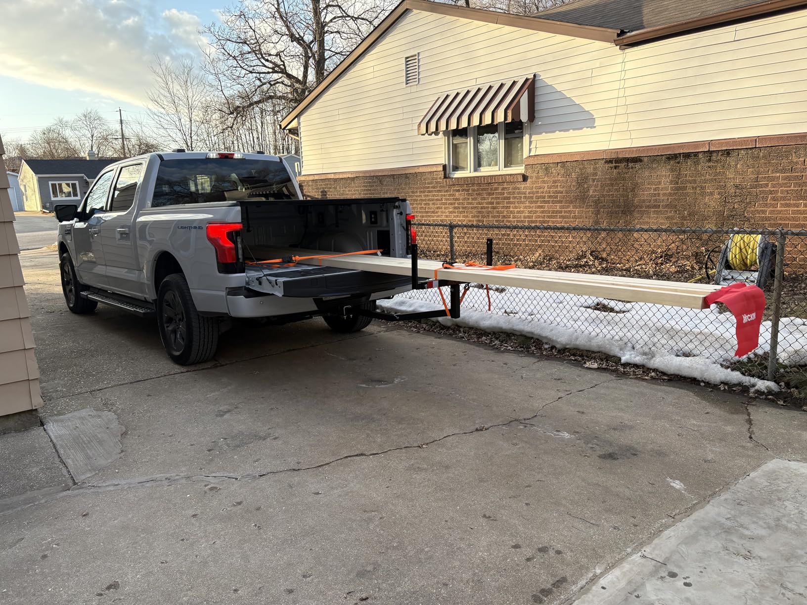 Mockins 750 Lbs Cap Truck Bed Extender Hitch Mount | 2-in-1 All-Weather Steel Canoe Rack & Kayak Trailer w/Stabilizer & Straps customer photo 1