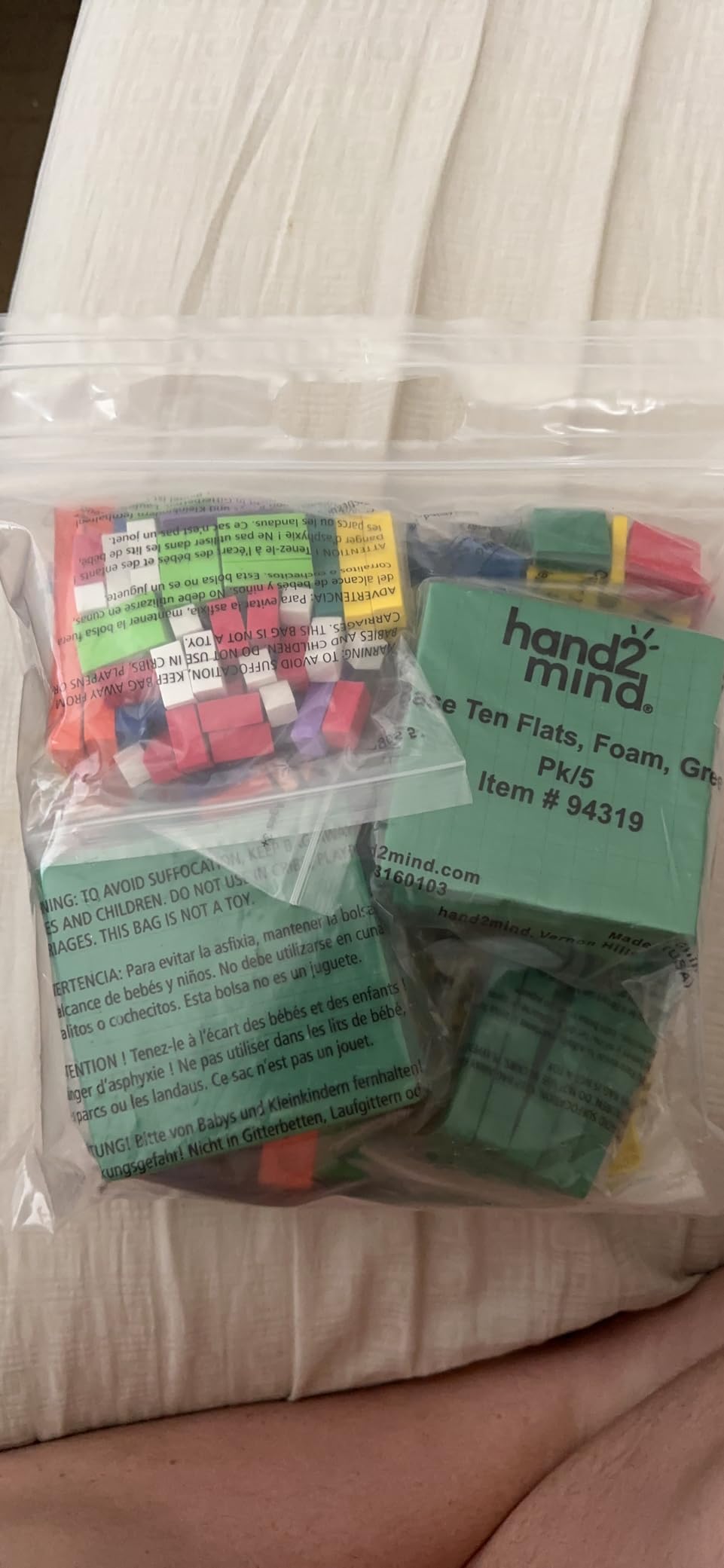 hand2mind Take Home Math Manipulatives Kit for Kids Grade K-2, with Snap Cubes, Base Ten Blocks, Cuisenaire Rods, Pattern Blocks, Color Tiles and Learning Clock, Homeschool Supplies (292 Pieces) customer photo 1