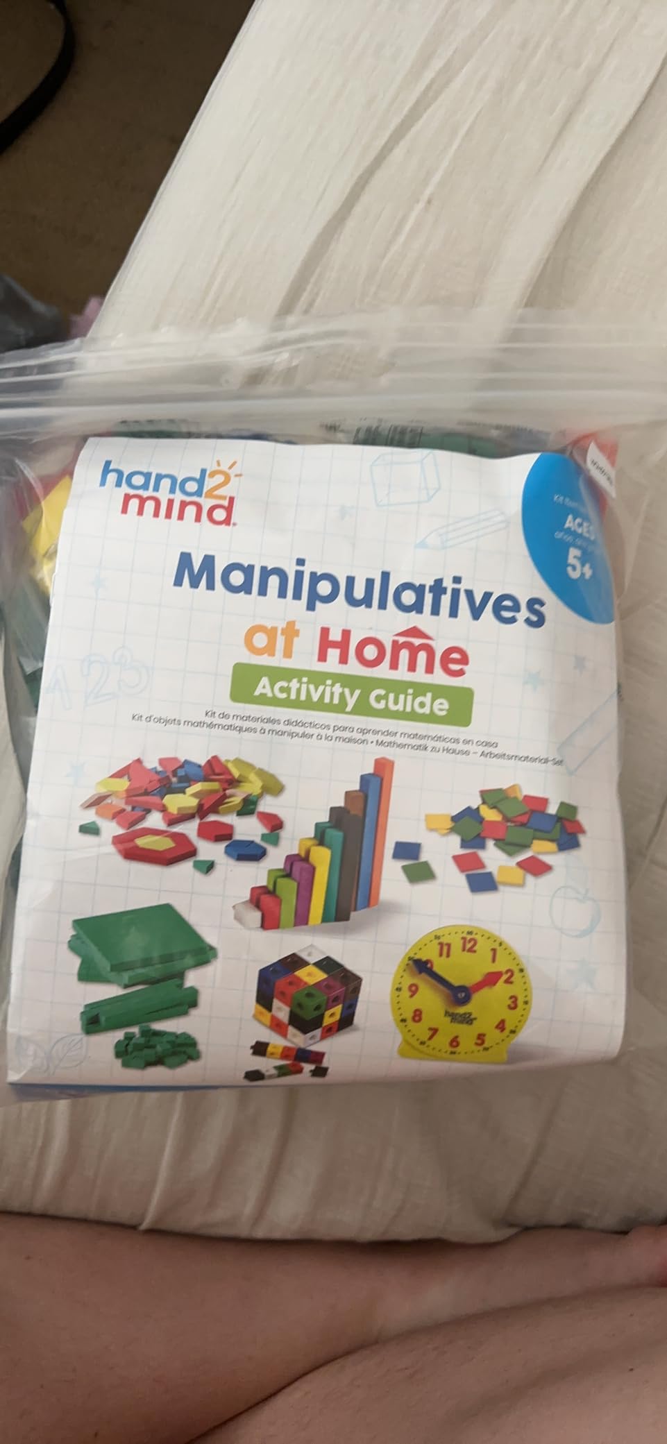 hand2mind Take Home Math Manipulatives Kit for Kids Grade K-2, with Snap Cubes, Base Ten Blocks, Cuisenaire Rods, Pattern Blocks, Color Tiles and Learning Clock, Homeschool Supplies (292 Pieces) customer photo 2