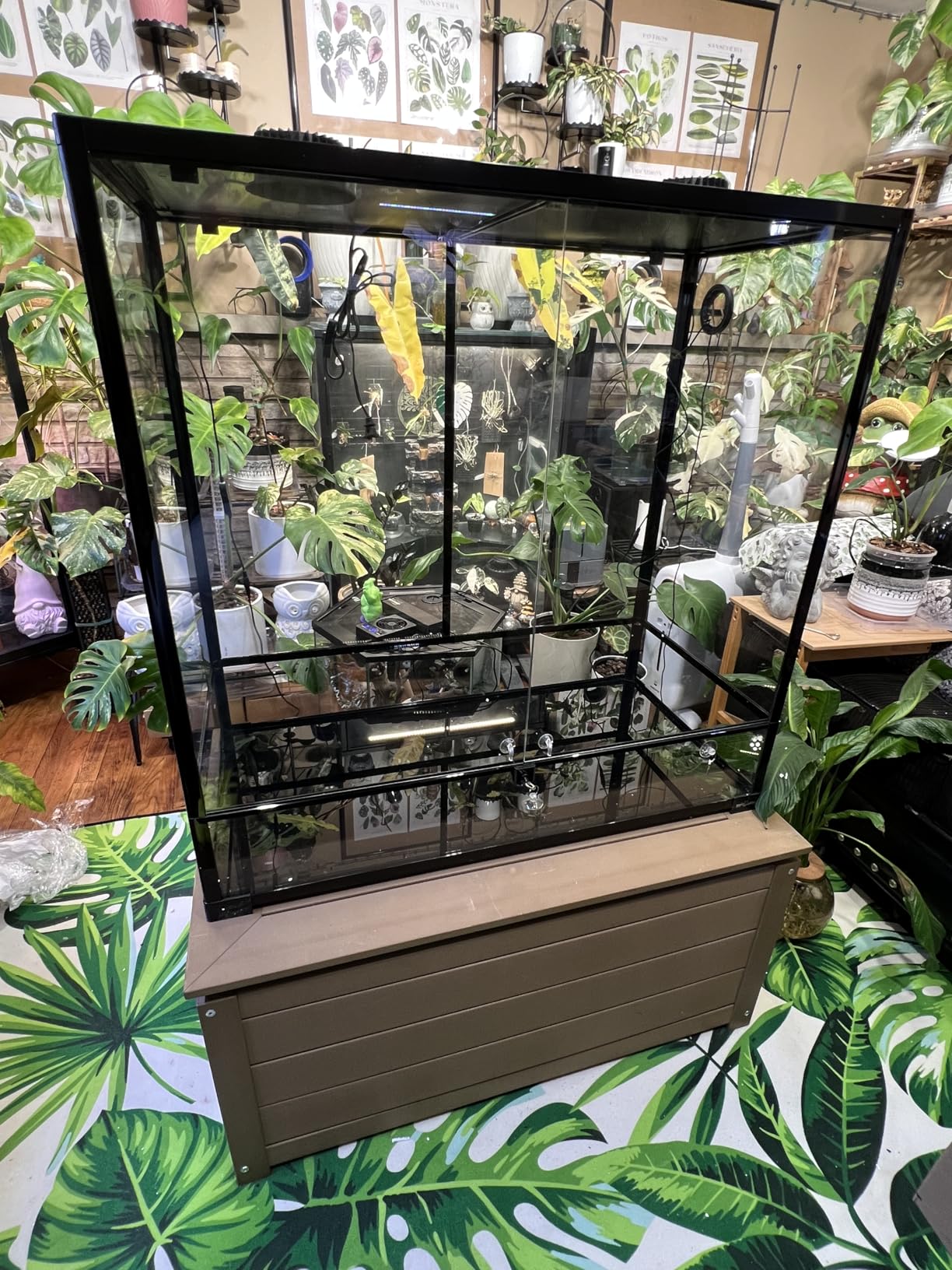REPTI ZOO Large Reptile Terrarium, Vertical Reptile Tank, Wide & Tall Chameleon Cage with Top Screen Ventilation (36