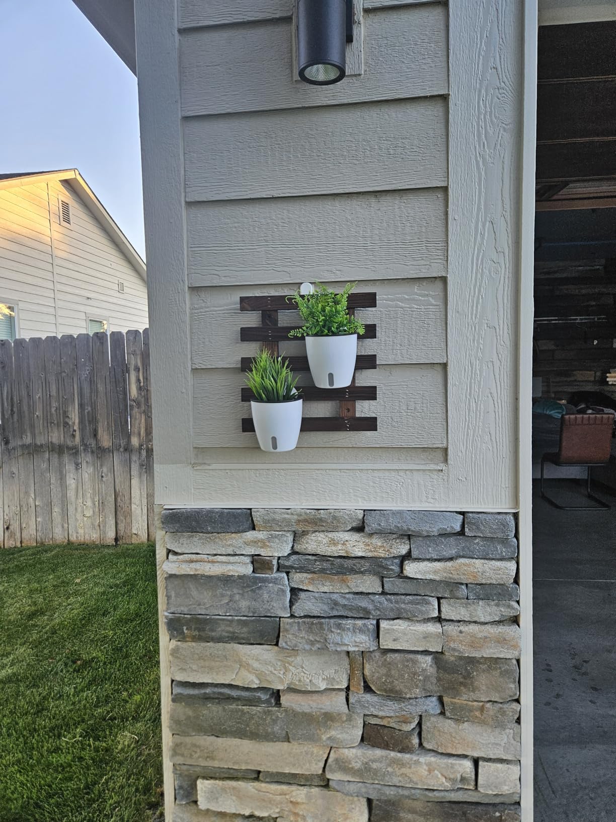 ShopLaLa Wall Planter - 2 Pack, Wooden Hanging Large Planters for Indoor Outdoor Plants, Live Vertical Garden, Plant Wall Mount Flower Pot Holder Hanger Stand Green Herb Wall Decor 47.2