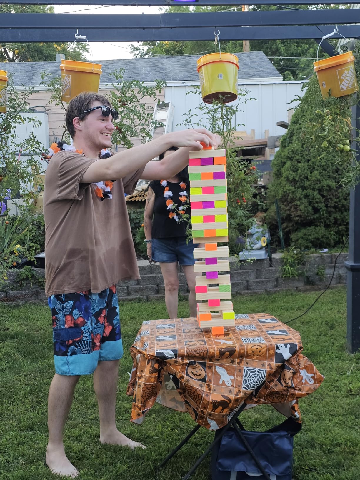 Giant Tumble Tower Games for Kids and Adults 57 Blocks New Zealand Pine Wooden Blocks Stacking to Over 4.2FT Family Game for Indoors Outdoors Yard Games for Family customer photo 2