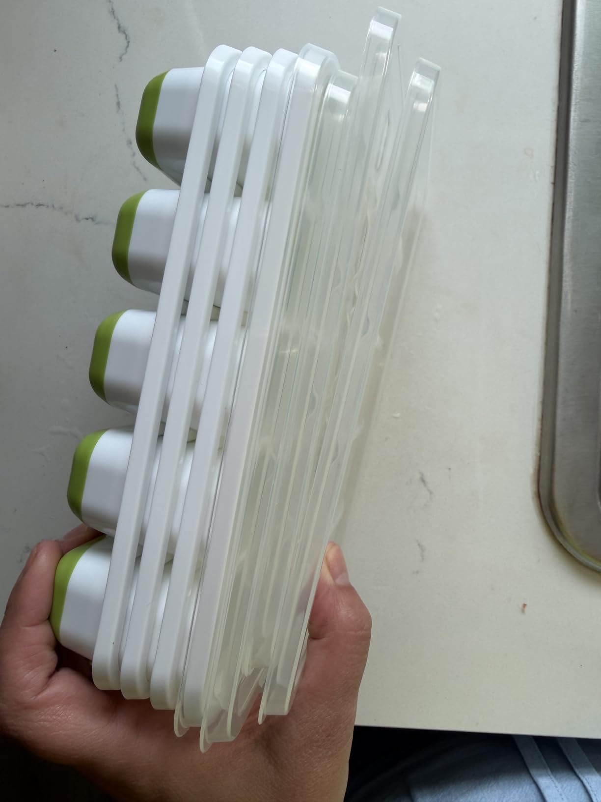 DOQAUS Ice Cube Trays with Lids - 4 Pack Stackable Silicone Ice Trays for Freezer, BPA & LFGB Safe, Easy Release customer photo 1