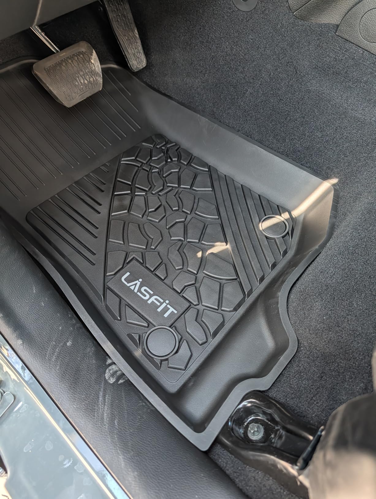 Lasfit Floor Mats for Jeep Wrangler JL 2018-2025 2026 Unlimited 4 Door Gas/MHEV Type (Not Fit for JK or PHEV) All Weather TPE Custom Fit Car Mats Floor Liners 1st & 2nd Row, Black customer photo 2