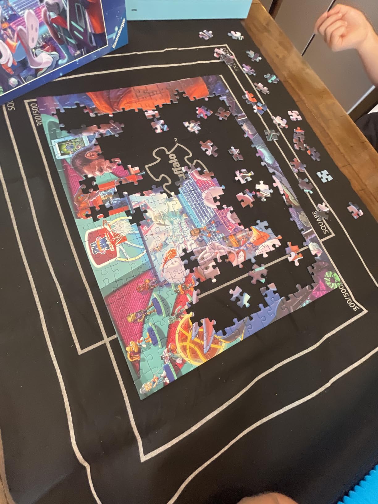 Buffalo Games - Roll-Up Puzzle Mat - Puzzle Saver and Assembly Accessory - Felt Mat - Fits up to 1500 Piece Puzzle - Black customer photo 2