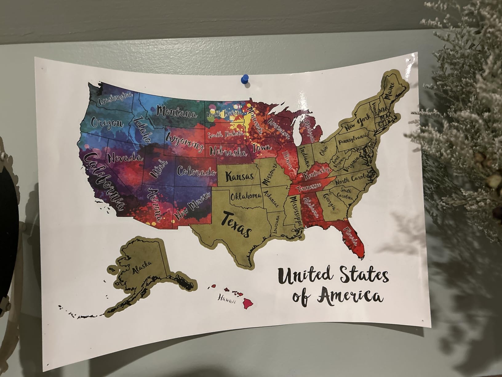 JARLINK Scratch Off USA Map Poster, 12x17 inches United States Map with Unique Accessories Set, Personalized Travel Poster, Gift for Travelers customer photo 1