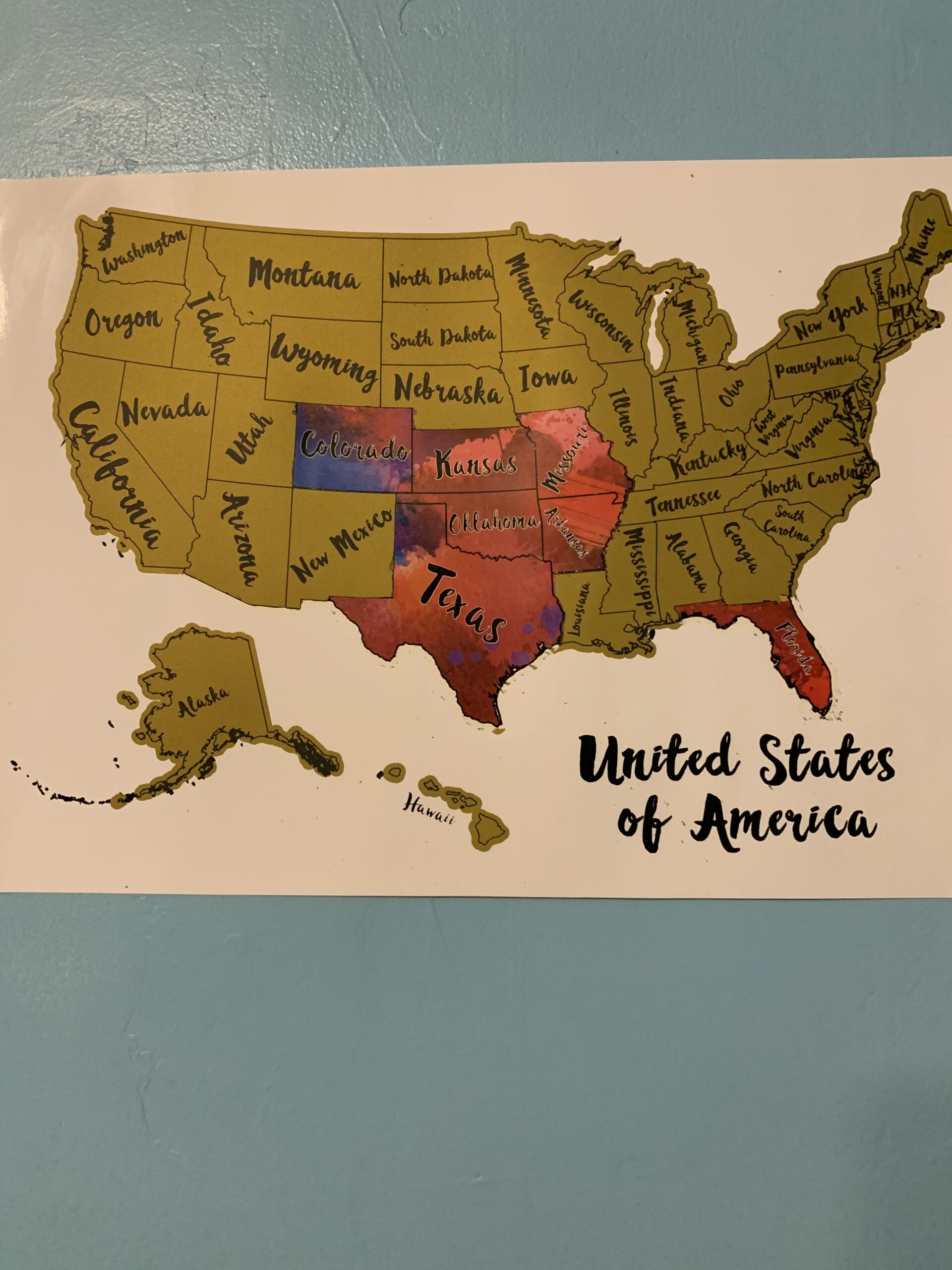 JARLINK Scratch Off USA Map Poster, 12x17 inches United States Map with Unique Accessories Set, Personalized Travel Poster, Gift for Travelers customer photo 2
