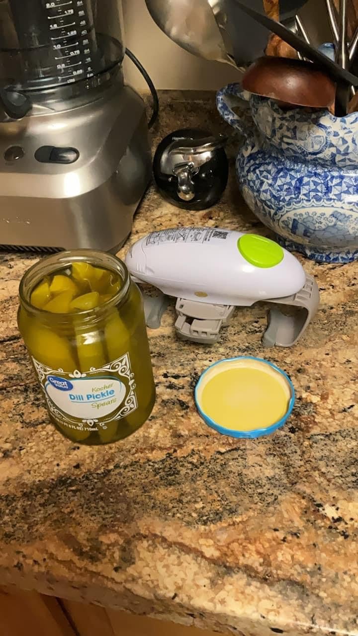 Higher Torque and One Touch Electric Jar Opener Easy Remove Almost Size Lid with Auto-Off, Powerful Bottle Opener for Arthritic Hands, Automatic Jar Opener for Weak Hands and Seniors (White) customer photo 1