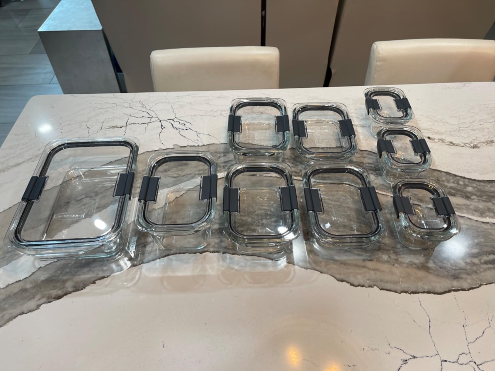 Rubbermaid Brilliance Glass Food Storage Containers, 3.2 Cup, Set of 4, BPA-Free, Leak-Proof, Clear customer photo 1