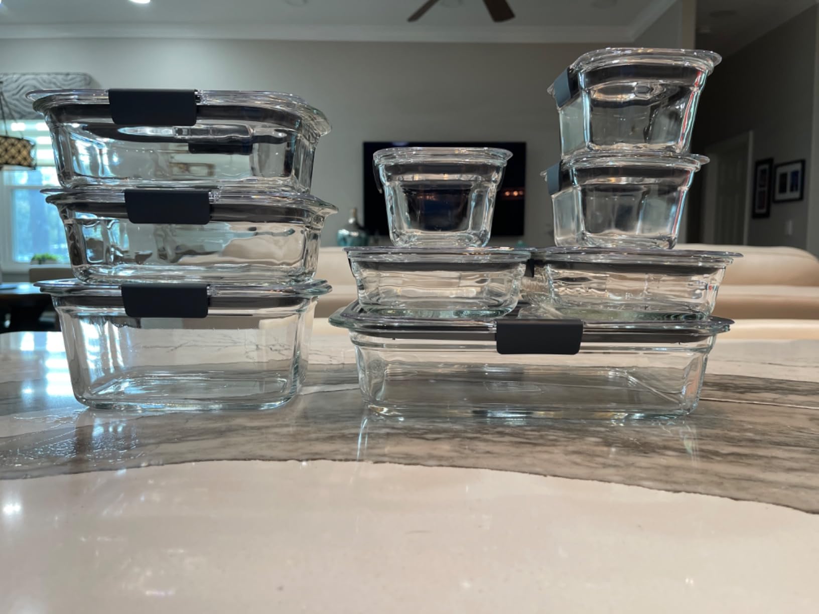 Rubbermaid Brilliance Glass Food Storage Containers, 3.2 Cup, Set of 4, BPA-Free, Leak-Proof, Clear customer photo 2