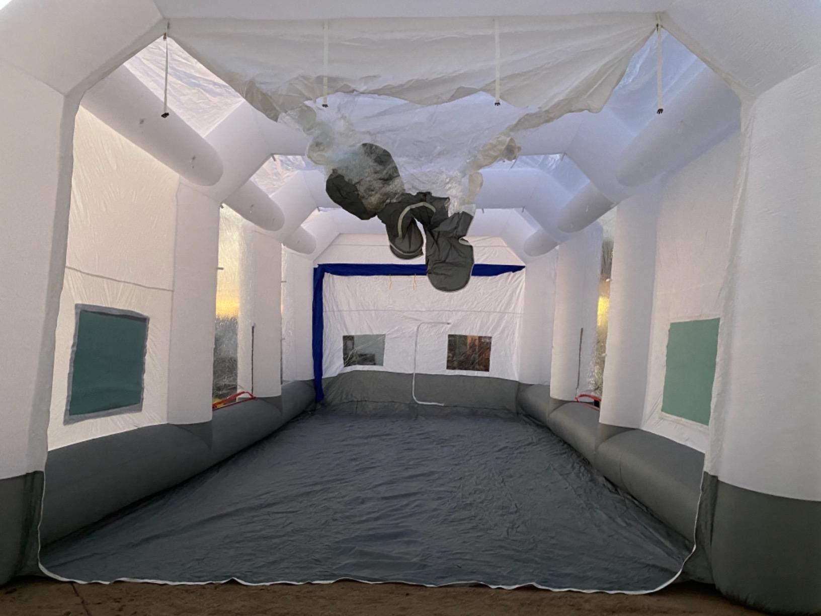 GORILLASPRO Inflatable Paint Booth 26x15x10Ft, Inflatable Spray Booth with (750W + 950W) Blowers, Upgrade Air Filter System Environment Friendly, More Durable Portable Spray Painting Tent Booth customer photo 1