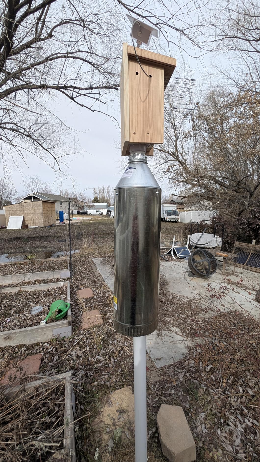WHITEHORSE Bluebird House - Weatherproof Bird House for Outdoors - Cedar Birdhouse Built to NABS Specs - Nest Box for Bluebirds, Chickadees, Titmice, Wrens, Nuthatches and More (15 inch Floor) customer photo 2