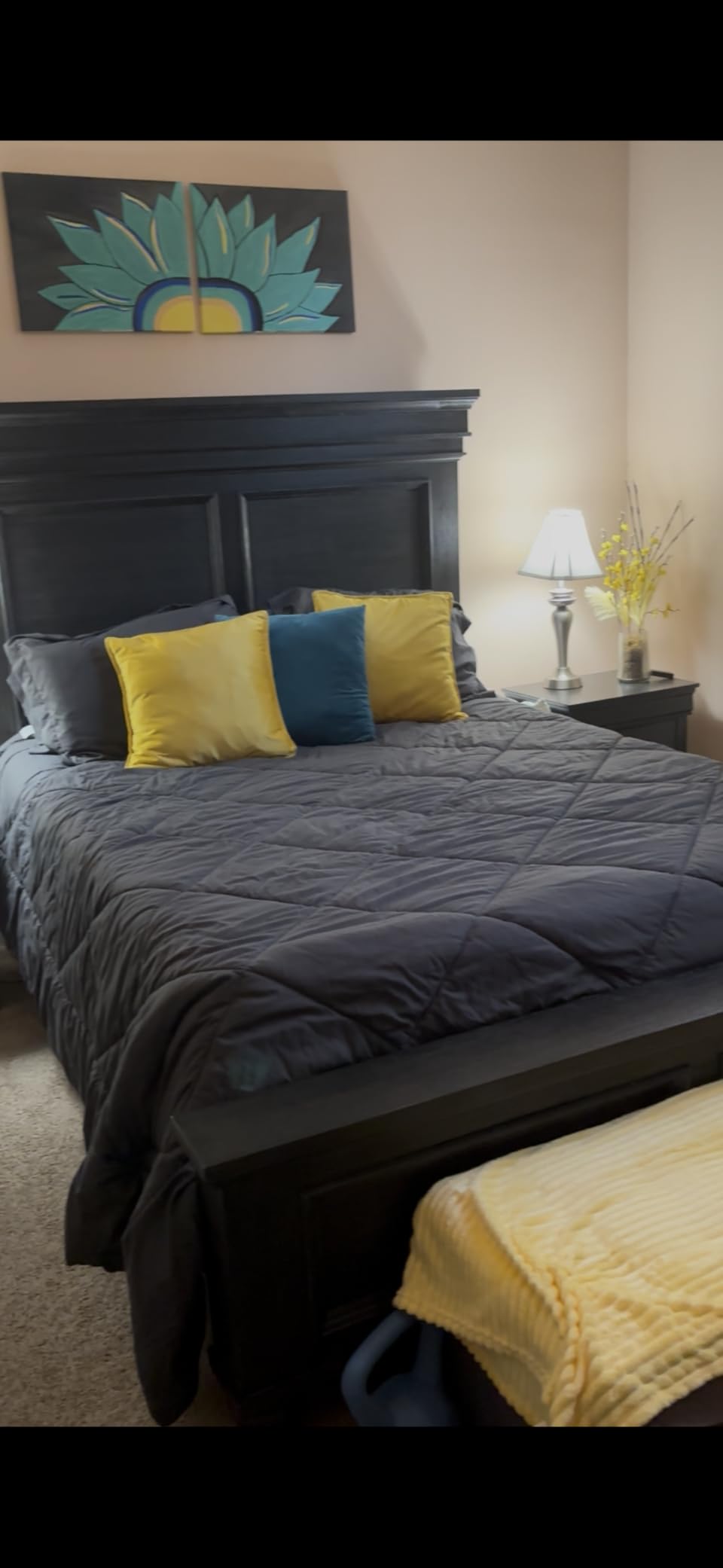 CozyLux Queen Comforter Set Dark Grey - Bed in a Bag Queen Size 7 Pieces, Luxury Soft Bed Set for All Seasons, Bedding Set with Comforter, Sheets, Pillowcases & Shams customer photo 2