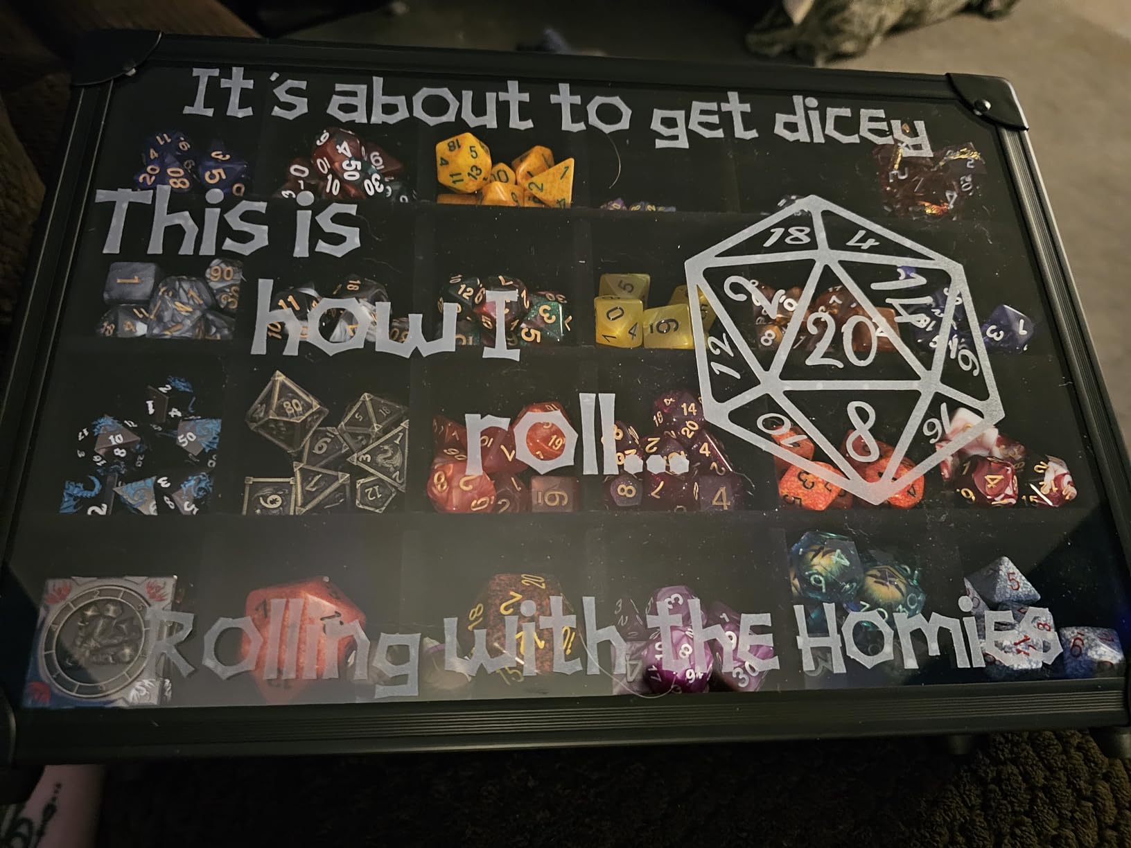 Forged Dice Co. Dice Display Case and Rolling Tray with 3 Removable Divided Dice Trays - Storage Box Holds up to 720 Metal or Plastic Polyhedral Dice Sets - Great for Dice Collectors or RPG D&D Games customer photo 1