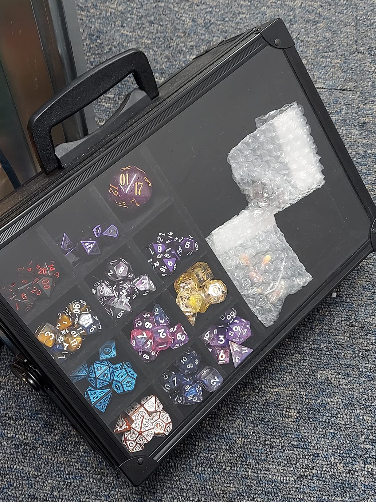 Forged Dice Co. Dice Display Case and Rolling Tray with 3 Removable Divided Dice Trays - Storage Box Holds up to 720 Metal or Plastic Polyhedral Dice Sets - Great for Dice Collectors or RPG D&D Games customer photo 3
